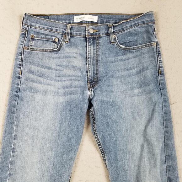 Levi Strauss Signature S51 Straight Jeans Mens 36x30 Blue Denim Stretch Classic - Picture 2 of 15